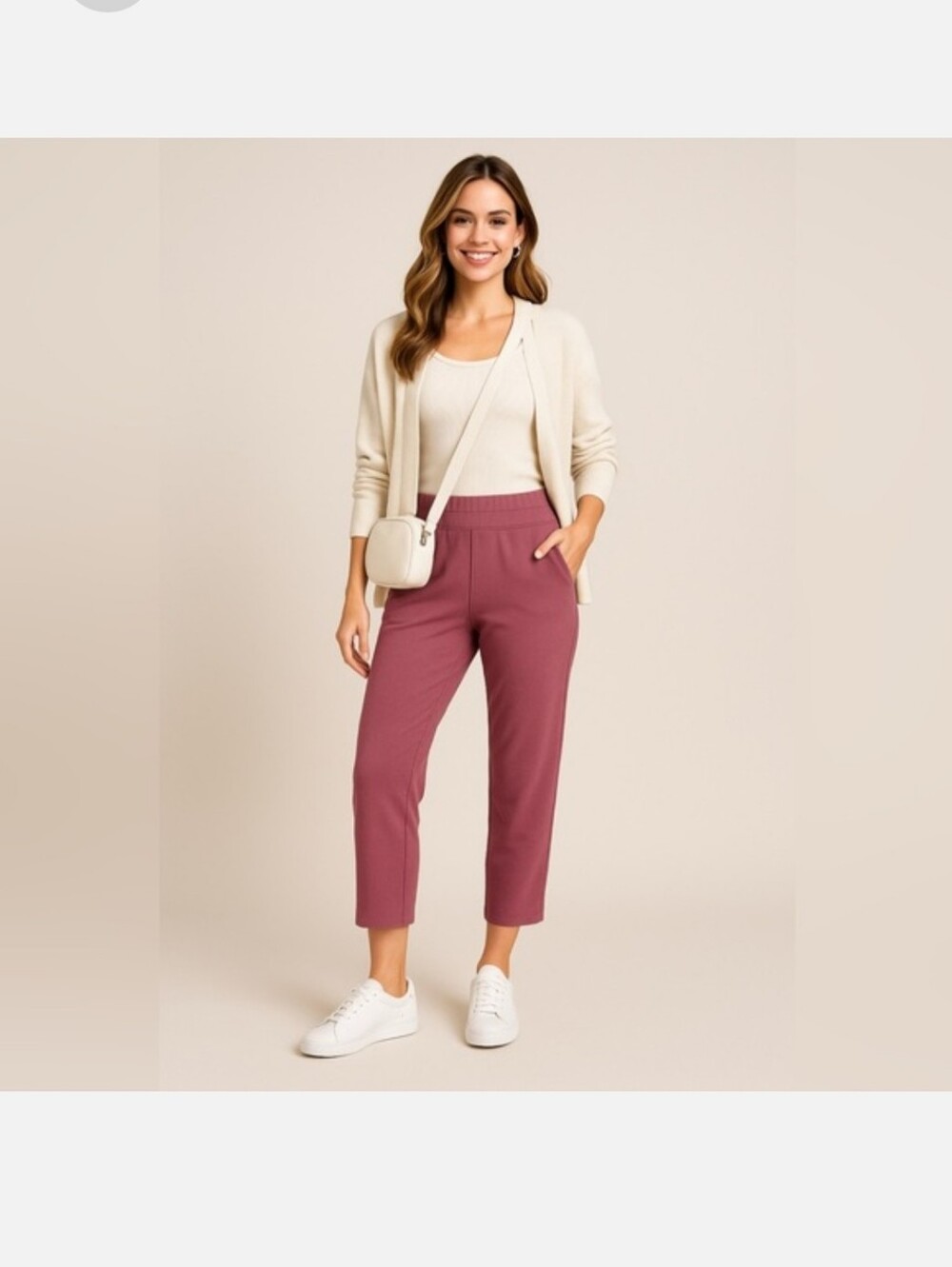2 Pair Women's Mauve Cropped Pull-On Pants